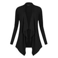thumbnail image 2 of Urban CoCo Women's Long Sleeve Irregular Hem Cardigan (Black,L), 2 of 6