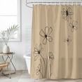 thumbnail image 6 of Black Khaki Shower Curtain Set - Extra Long 72" x 96" Washable Bathtub Curtain with 12 Hooks, Spring Flora Waterproof Fabric Stall Shower Curtains for Bathroom/Bathtub Décor, 6 of 6