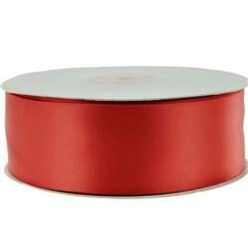 Single-faced Satin Ribbon 1-1/2-inch, 50-yard, Christmas Scarlet Red