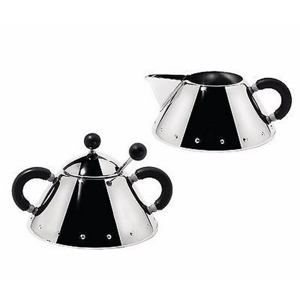 Alessi Michael Graves Series Stainless Steel Creamer & Sugar Bowl Set