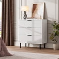 thumbnail image 1 of Wave 3-Drawer Dresser, Modern Chest with Metal Legs & Anti-Tipping Device, 1 of 2