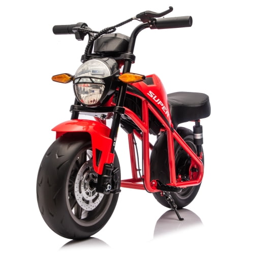 red 24V300W Kids Ride On XL Electric Toy Muscle Motorcycle with 14-inch wide EVA tires Music&Light