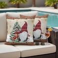 thumbnail image 4 of Red Christmas Outdoor Waterproof Pillow Covers, Gnomes Xmas Tree Snowflake Gifts Winter Decorative Square Throw Pillowcase Sofa Cushion Sham for Patio/Couch/Chair, 18"x18" 2 Pack, 4 of 8