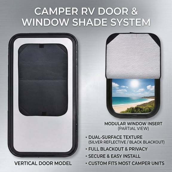 RV Door Window Shade Sunshade, Sun Blackout Privacy Cover for Camper Travel Trailer, RV Window Accessories, 16 x 25 Inch, 1 Pack