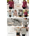 thumbnail image 4 of Pink Queen 2026 Spring Women's Long Sleeve Cowl Neck Ribbed Knit Shirts Slim Fit Ruched Going Out Crop Tops, 4 of 9