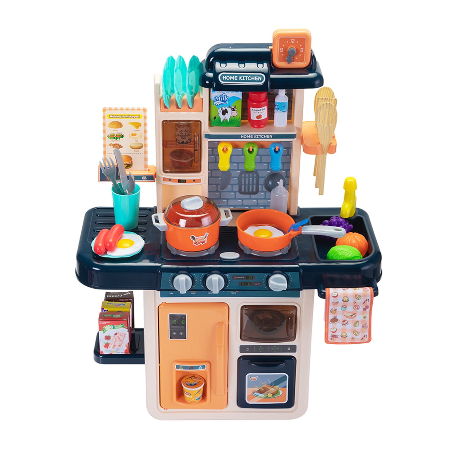 CIPACHO 24.8" Kids Kitchen Playset 42 PCS Toy Accessories Set, Pretend Play Food Set for Boys Girls, Birthday Gift Kids Cooking Toys, w/ Real Sounds and Light CIPACHO 24.8" Kids Kitchen Playset 42 PCS Toy Accessories Set, Pretend Play Food Set for Boys Girls, Birthday Gift Kids Cooking Toys, w/ Real Sounds and Light