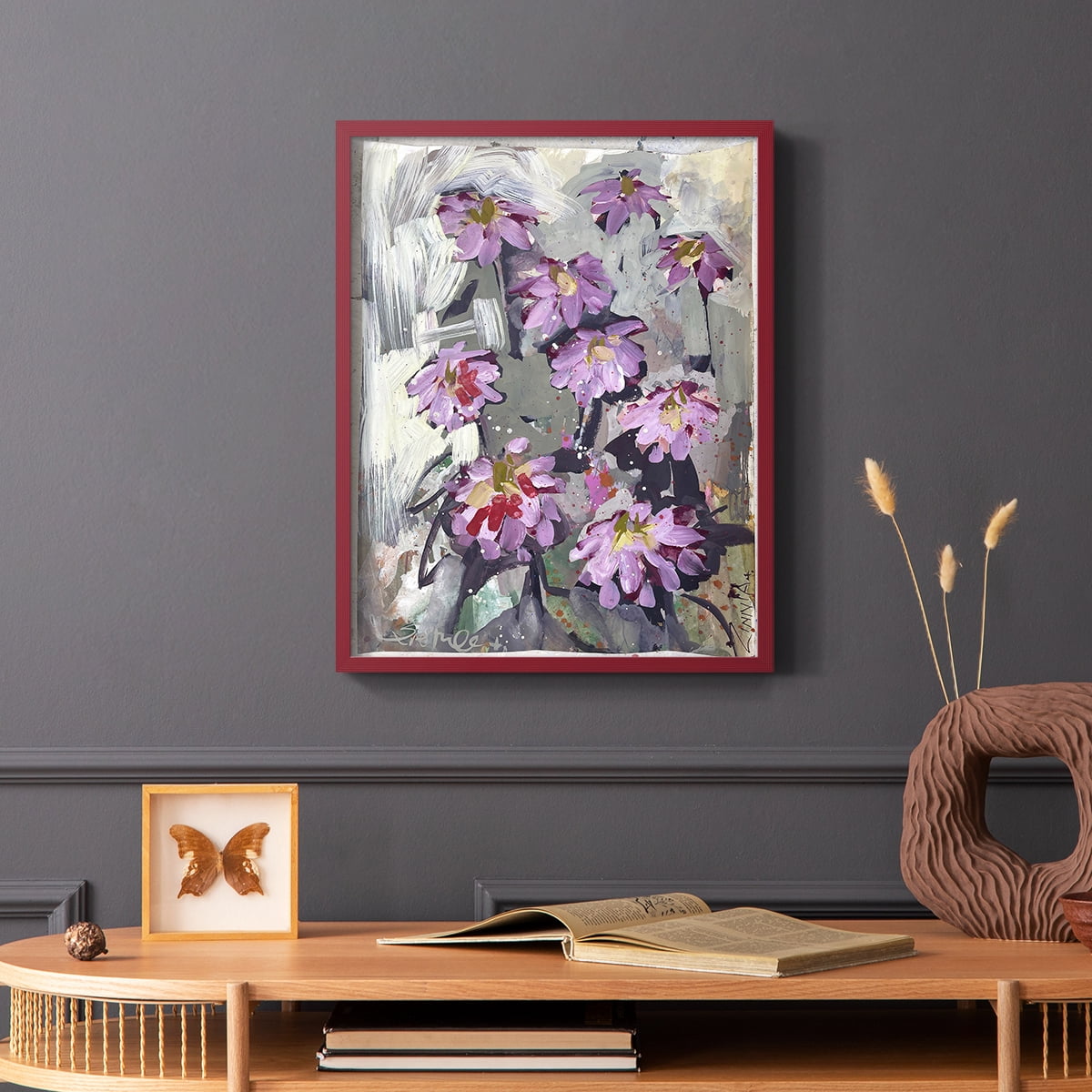 Zinnia II Framed Print - Solid Wood in Single Picture Frame Solid Wood 2 Framed Print