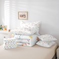 thumbnail image 6 of Manfei Dreamy Unicorn 7-Piece Twin Bedding,Pretty Floral Bedding Comforter Set,Purple Pink,Polkadot Reversible, 6 of 7