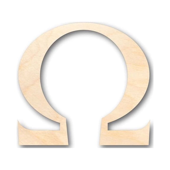 Unfinished Wood Omega Symbol - Greek Life - Sorority - Fraternity - Craft - up to 24" DIY 16" / 1/8"