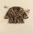 thumbnail image 4 of Toddler Infant Kids Girls Boys Flannel Bathrobe Solid Color Leopard Print Pocket Robe with Belt Blue 12-18 Months, 4 of 7