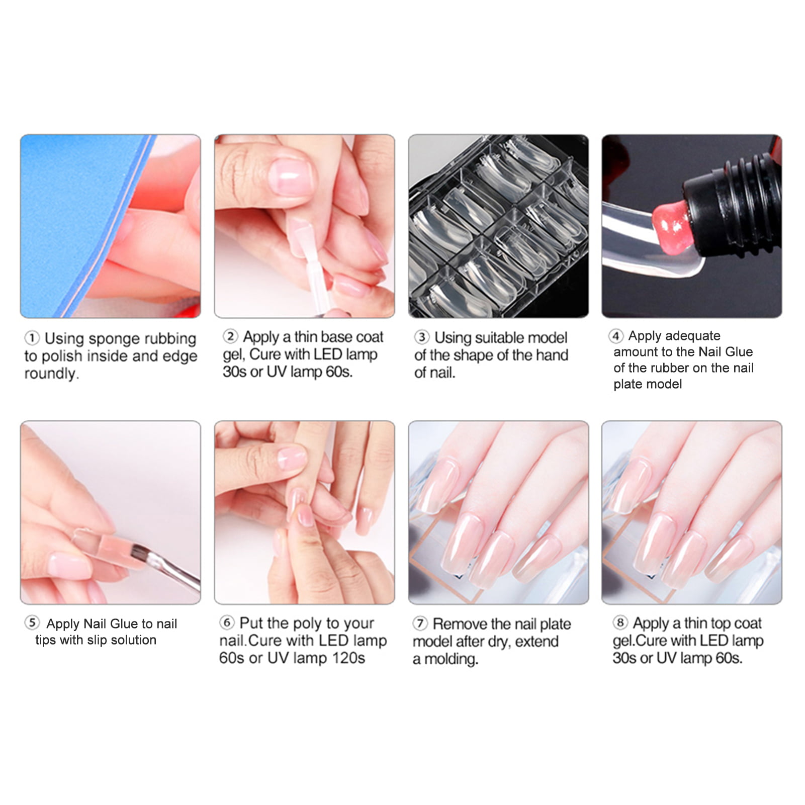 Gleevia PolyGel Nail Art Quick Building White 30ml - Nail Extension (Combo  Pack of 5) – Gleevia Cosmetics