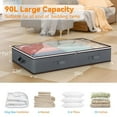 thumbnail image 3 of HadinEEon 4 Pack 90L Under Bed Storage Bags with Reinforced Handles, Visible Underbed Storage, Breathable Non-woven Closet Storage for Blanket, Comforter, Bedding, 3 of 8