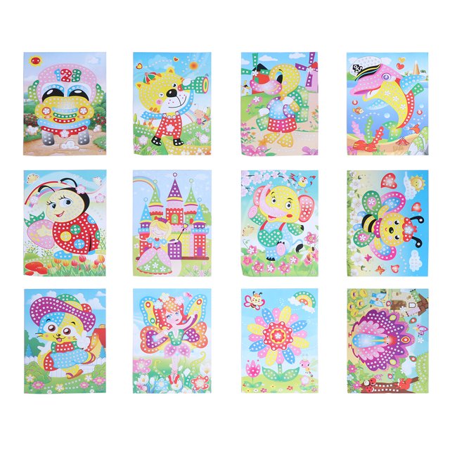 Mosaic 3D Diy Sticker Children Puzzle Stickers Art Mosaics Gemstone Kid Drawing Sparkle Shine
