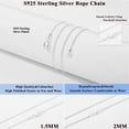 thumbnail image 3 of APSVO S925 Sterling Silver Plated Chains for Women 1.5mm/2mm Non-tarnish Rope Necklace Birthday Graduation Jewelry Gifts Her Ideas Girlfriend Female Wife Mom Teen 14/16/18/20/22/24 Inch, 3 of 6