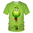 thumbnail image 2 of Venta caliente de camiseta de niño monstruo verde navideño impresión 3d moda de moda impresa manga corta, 2 of 4