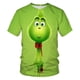 thumbnail image 2 of Venta caliente de camiseta de niño monstruo verde navideño impresión 3d moda de moda impresa manga corta, 2 of 5