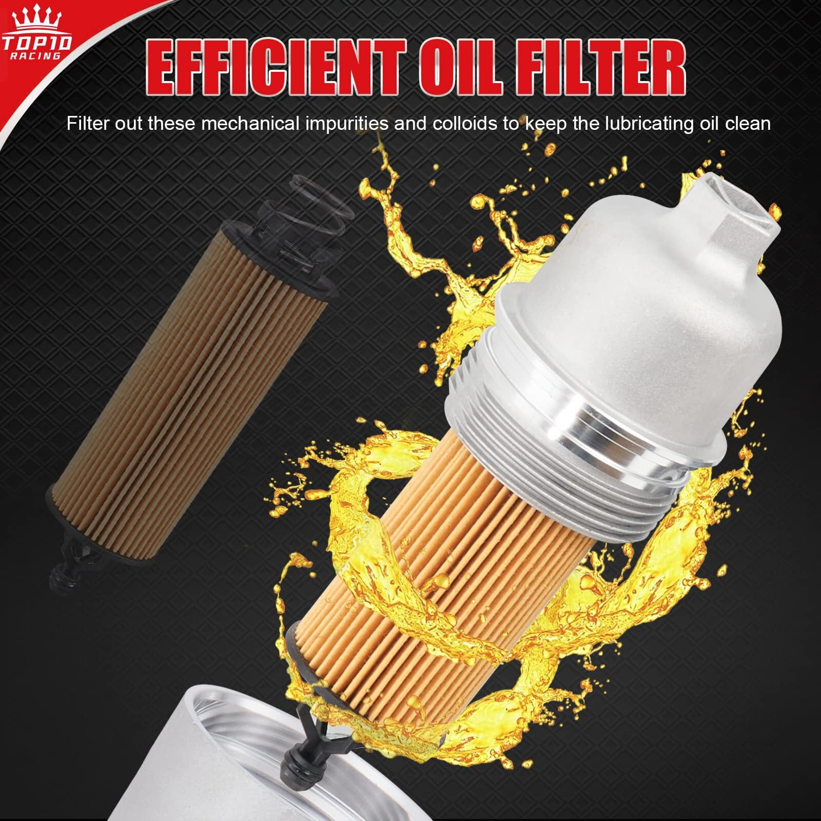 Full Aluminum Oil Cooler Filter Housing with Sensors Gaskets Compatible with 2017-2018 Chrysler 200 300 Dodge Charger Challenger Journey Wrangler Ram ProMaster 3.2L 3.6L V6 Replace# 926-959