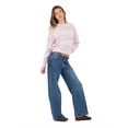 thumbnail image 3 of Forever 21 Women's Pink & Grey Preppy Sweater, Rugby Stripe Design for Cozy Fall Layering, XS, 3 of 6