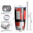 thumbnail image 6 of 20 Oz Red and Black Modern Art Geometric Coffee Tumbler Double Wall Insulated Stainless Steel Water Bottle | Metal Reusable Thermoses Flask with Cup Cap | Leak & Sweat Proof with Anti-Dust Lid, 6 of 7