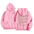 thumbnail image 3 of XIAOCHA "Jesus" Letter Hoodie for Women Loose Fit Drawstring Pullover Hooded Top Casual Trendy Streetwear Hoodies, 3 of 6