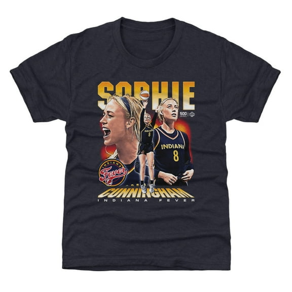 Youth 500 Level Sophie Cunningham Navy Indiana Fever Vintage T-Shirt