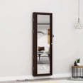 thumbnail image 2 of Soges Wall Door Mounted Mirrored Jewelry Armoire Storage Organizer, Brown, 2 of 6