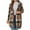 Brown, variant on hoksml Women's Fall Coats Mid-Length Plaid Hooded Zip-Up Cardigan Jackets Relaxed Fit with Pockets