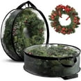 thumbnail image 1 of 2Pcs 24/30inch Wreath Storage Bag PVC Transparent Christmas Wreath Storage Container Dual Zip Large Capacity Wreath Storage Bag Portable Dust Proof Wreath Container for Wreath Garland, 1 of 6