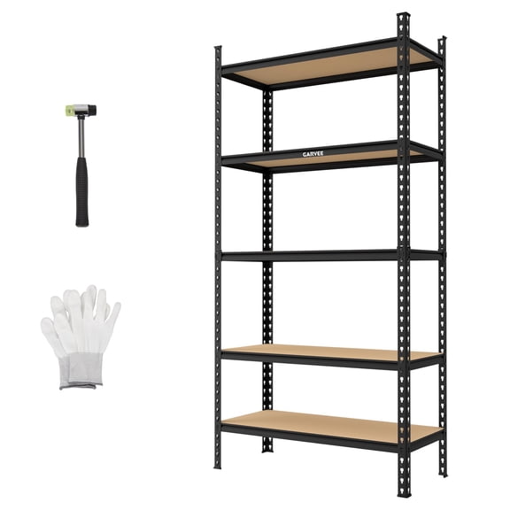 Storage Shelving Unit 5-Tier Adjustable Shelves 72x35.4x15.7 Inch Heavy Duty Metal Garage Storage Rack with 2756 lbs Capacity for Kitchen Pantry Basement Bathroom Laundry