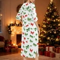 thumbnail image 4 of Wowcloth Woman's Christmas Print Home Robe, Casual Loose Fit with Raglan Sleeves and Three-Quarter Length, Cozy Nightwear for Lounge and Sleep, 4 of 8