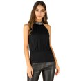 thumbnail image 1 of INSPIRE CHIC Women's Sequins Halter Neck Solid Color Party Tank Tops Black M, 1 of 6