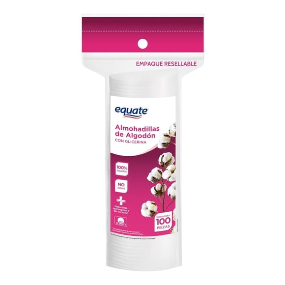Pads de algodón Equate NA Redondos con glicerina 100 pzas