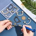 thumbnail image 5 of 8 Pack D-Rings Screw in Shackle 4 Colors Horseshoe U Shape Shackle 1.1 Inch D Rings with Closing Screws Key Holder D-Shaped Purse Loop for DIY Leather Craft Accessories, 5 of 5