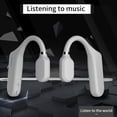 thumbnail image 3 of Cateissary Auriculares de conducción de aire Auriculares inalámbricos Bluetooth 5.0 Auriculares deportivos impermeables IPX6 Cables de audio/vídeo blanco, 3 of 6
