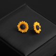 thumbnail image 3 of Sweet Sunflower Pearl Leaf Pendant Necklace Resin Daisy Flower Clavicular Chain Fashion Jewelry for Women, 3 of 5