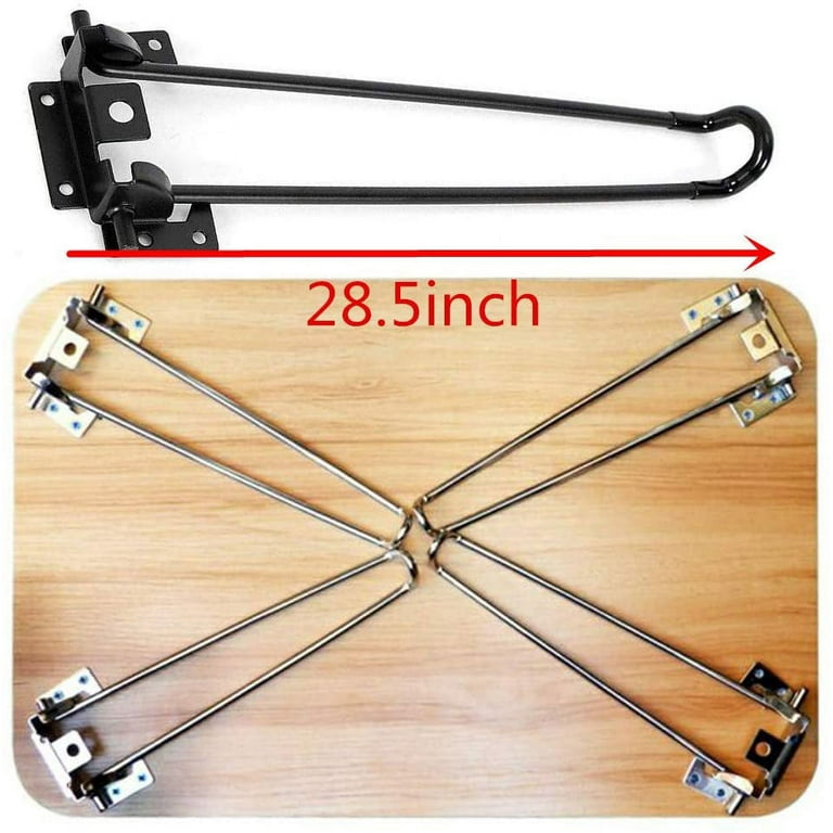 ANQIDI 28.5 Metal Folding Table Legs 4 Pack Black Foldable Hairpin Table  Legs 