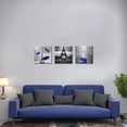 thumbnail image 5 of 3 Pcs Black and White Canvas Wall Art for Living Room Bedroom Bathroom Girls Dark Blue Paris Theme Room Decor Oil Painting Print Umbrella Tower Eiffel Painting for Wall Decor (16X16inchX3pcs,, 5 of 6