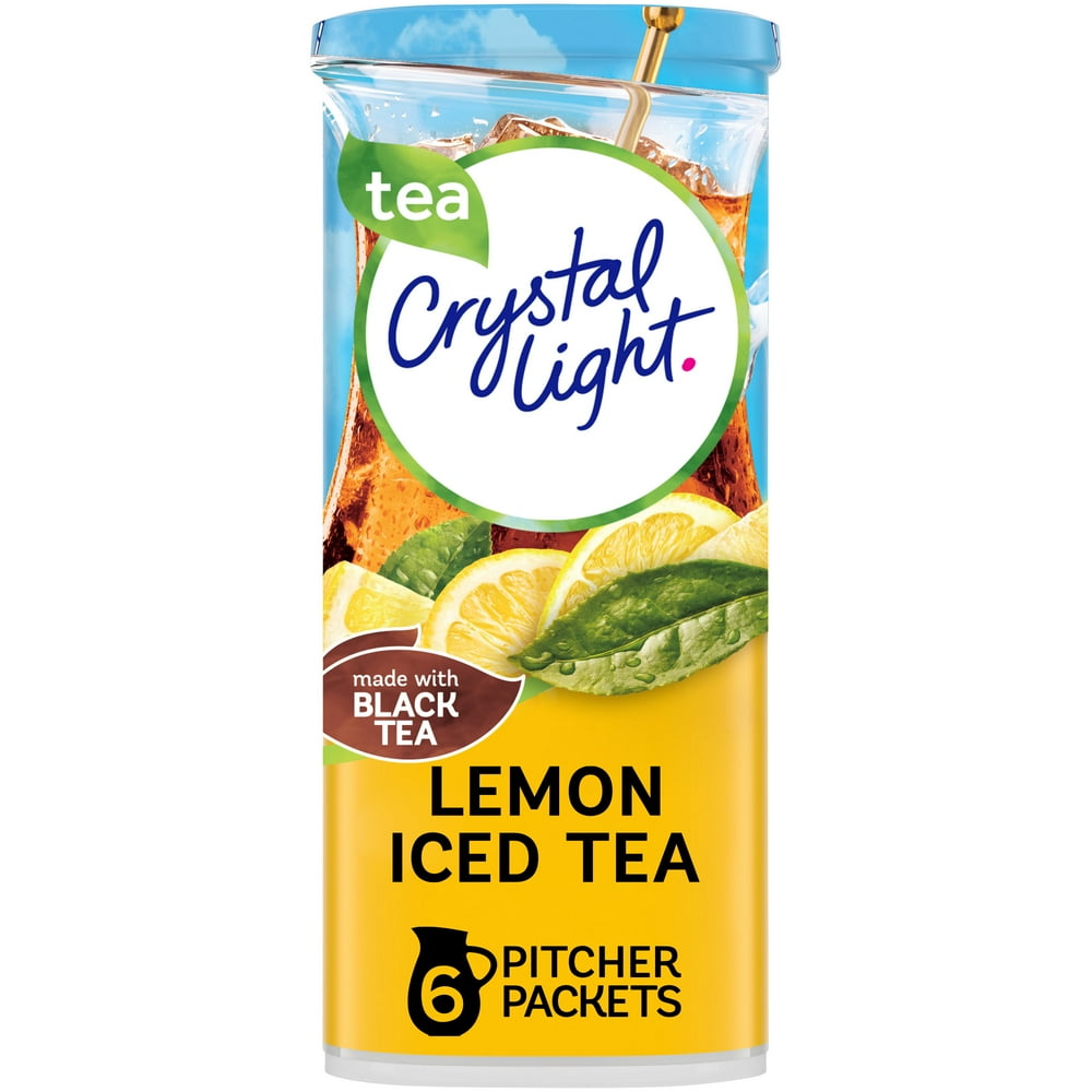 Crystal Light Lemon Iced Tea Naturally Flavored Powdered Drink Mix, 6