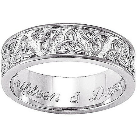 Personalized Sterling Silver Celtic Trinity Knot Wedding Band Personalized Sterling Silver Celtic Trinity Knot Wedding Band
