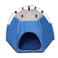 thumbnail image 3 of Tienda de campaña para mascotas, caseta para perros, duradera, hecha a mano, suave, antideslizante, con accesorios, calentador para mascotas Azul, 3 of 9