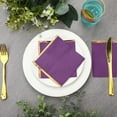 thumbnail image 5 of 100 Pack 2 Ply Cocktail Napkins Paper Gold Foil Trim Edge Beverage Dessert Disposable Paper Napkins Dinner Baby Shower Wedding Birthday Party Tableware Decorations, 5 x 5 Inches(Purple), 5 of 6