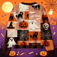 thumbnail image 4 of EliteGoogv Women's Halloween Graphic Cardigan Button Down Long Sleeve Knit Sweater Loose Fit Casual Fall Winter Outwear,XXXXXL, 4 of 5