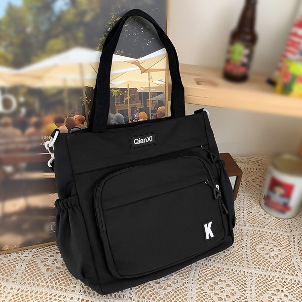 Mochila ligera de nailon para estudiantes, bolso de mano duradero con cremallera, Color sólido, ajustable, para ocio diario Fivean unisex