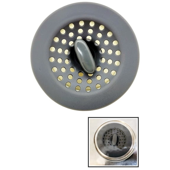 Simply Good Kitchen Sink Stopper and Strainer Combo - Premium Silicone - Universal Fit - Push Button Operation
