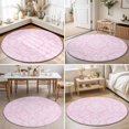 thumbnail image 4 of Round Area Rugs 6Ft, Pink Boho Flowers Non-Slip Washable Circle Rugs Carpet, Vintage Ethnic Flowers Botanical Indoor Outdoor Rug Floor Mats Throw Runner for Bedroom Living Room Bathroom, 4 of 8