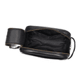 thumbnail image 2 of 10" Premium Leather Toiletry Travel Pouch With Waterproof Lining | King-Size Handcrafted Vintage Dopp - Kit By Aaron Leather Goods (Black), 2 of 9