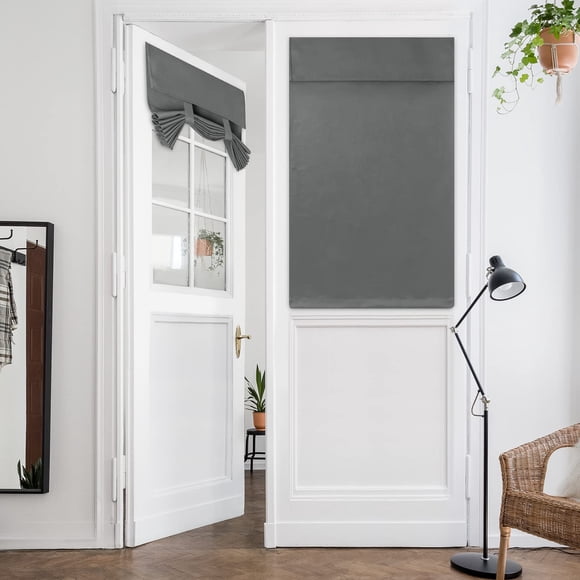 Cortinas para puertas y ventanas HOMEIDEAS Blackout, gris francés, 66 x 100 cm
