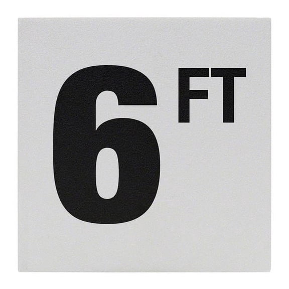 Inlays C620060 6 x 6 in. No Skid Ceramic 4 in. Numbers 1.5 in. Letters FT Series Depth Marker Tile - 6 FT