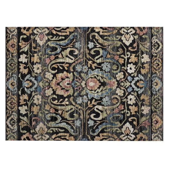 Dalyn Rugs Machine Washable Indoor/Outdoor Chantille ACN2193 Black 1'8" x 2'6" Rug