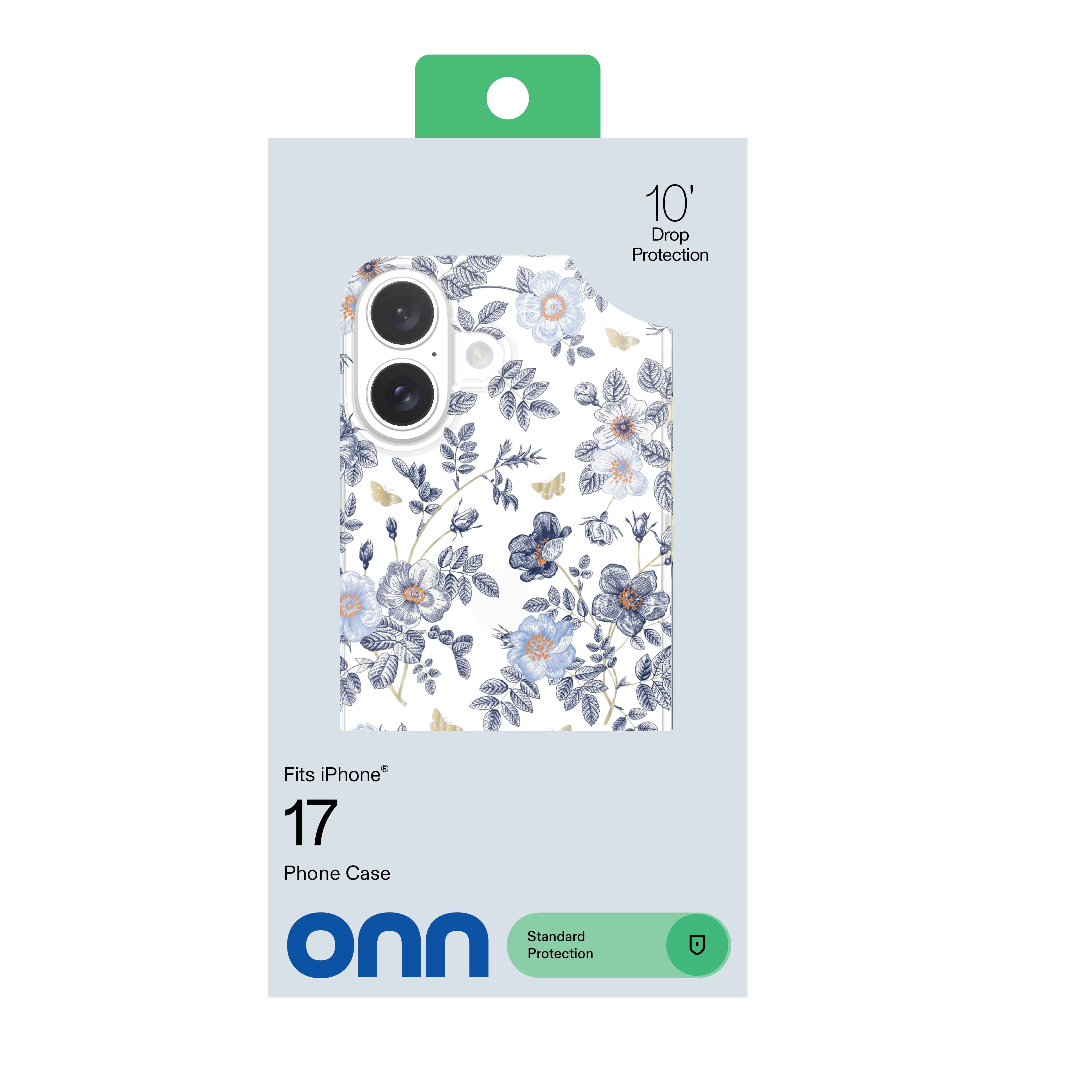 onn Phone Case for iPhone 17 - Blue Toile